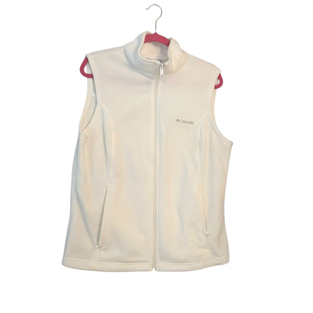 Colombia White Benton Fleece Vest Full Zip XL Winter Gorpcore Hiking Outdoorsy